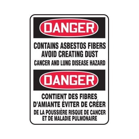 BILINGUAL FRENCH SIGN  ASBESTOS FBMCAW110VP